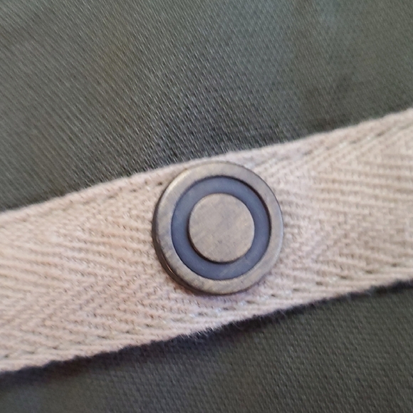 Cabi army green anorak jacket Coat Tan trim on pockets Size Small Fall Spring - Picture 6 of 13